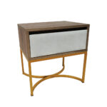 Κομοδίνο Komo-Arco με Υφασμάτινο Συρτάρι & Χρυσή Μεταλλική Βάση