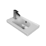 Νιπτήρας Επίπλου Πορσελάνης Cerastyle Frame 50x28cm Αριστερό Λευκό