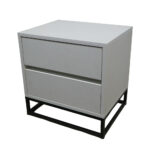 Κομοδίνο Komo-Boxy Mε Επιφάνεια Σε Λευκό Μάρμαρο Και Μαύρη Μεταλλική Βάση - Image 2