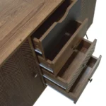 Μπουφές Boho με τέσσερα συρτάρια καρυδί μεταλλικά πόδια - Image 7