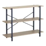 Επιδαπέδια ραφιέρα-βιβλιοθήκη Nebranzo σε oak απόχρωση με μαύρο μέταλλο