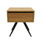 Κομοδίνο Komo-Nord Mε Επιφάνεια Σε Ανοιχτή Απόχρωση και Μαύρη Μεταλλική Βάση - Image 2