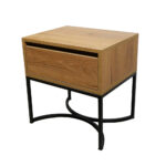 Κομοδίνο Komo-Arco Mε Επιφάνεια Σε Ανοιχτή Απόχρωση Και Μαύρη Μεταλλική Βάση - Image 2