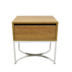 Κομοδίνο Komo-Arco Mε Επιφάνεια Σε Ανοιχτή Απόχρωση Ξύλου Και Λευκή Μεταλλική Βάση - Image 5