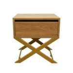 Κομοδίνο Komo-Vetro Mε Επιφάνεια Σε Ανοιχτή Απόχρωση Ξύλου Και Χρυσή Μεταλλική Βάση - Image 2