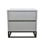 Κομοδίνο Komo-Boxy Mε Επιφάνεια Σε Λευκό Μάρμαρο Και Μαύρη Μεταλλική Βάση - Image 3