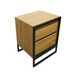 Κομοδίνο Komo-Frame Με Επιφάνεια Σε Φυσική Απόχρωση Και Μαύρη Μεταλλική Βάση - Image 2