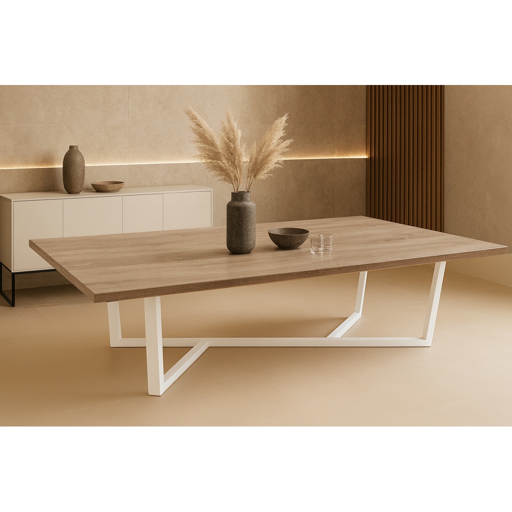 1024_5194 WHITE ΤΡΑΠΕΖΑΡΙΑ REINER ME ΕΠΙΦΑΝΕΙΑ ΣΕ ΑΝΟΙΧΤΗ ΑΠΟΧΡΩΣΗ ΞΥΛΟΥ - Image 1