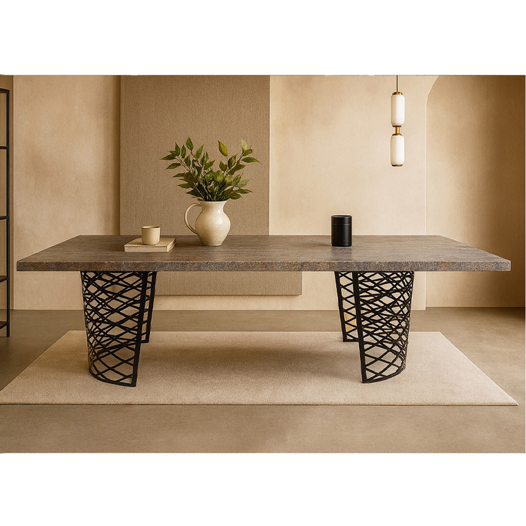 1024_K540 ΤΡΑΠΕΖΑΡΙΑ CAGE ΜΕ ΕΠΙΦΑΝΕΙΑ ΣΕ ΟΨΗ ΣΚΟΥΡΟ ΤΣΙΜΕΝΤΟ - Image 1