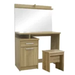 Τουαλέτα κρεβατοκάμαρας Olympus με καθρέπτη και σκαμπό σε sonoma απόχρωση