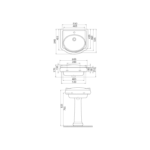 Νιπτήρας Κρεμαστός Πορσελάνης Cerastyle 1837 60x54cm Λευκό - Image 4