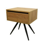 Κομοδίνο Komo-Nord Mε Επιφάνεια Σε Ανοιχτή Απόχρωση και Μαύρη Μεταλλική Βάση - Image 3