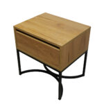 Κομοδίνο Komo-Arco Mε Επιφάνεια Σε Ανοιχτή Απόχρωση Και Μαύρη Μεταλλική Βάση - Image 3