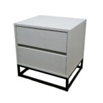 Κομοδίνο Komo-Boxy Mε Επιφάνεια Σε Λευκό Μάρμαρο Και Μαύρη Μεταλλική Βάση - Image 4