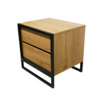 Κομοδίνο Komo-Frame Με Επιφάνεια Σε Φυσική Απόχρωση Και Μαύρη Μεταλλική Βάση - Image 3