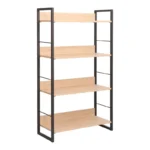 Βιβλιοθήκη Dorfie σε φυσική απόχρωση με μαύρο μέταλλο