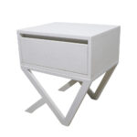 Κομοδίνο Komo-Kuro Mε Επιφάνεια Σε Λευκό Μάρμαρο Και Λευκή Μεταλλική Βάση - Image 4