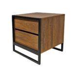 Κομοδίνο Komo-Frame Mε Επιφάνεια Σε Καρυδί Απόχρωση Και Μαύρη Μεταλλική Βάση - Image 4