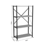 Βιβλιοθήκη Jackrey oak μελαμίνης-μαύρο μέταλλο - Image 4