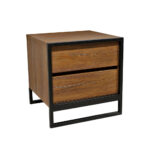 Κομοδίνο Komo-Frame Mε Επιφάνεια Σε Καρυδί Απόχρωση Και Μαύρη Μεταλλική Βάση - Image 5