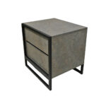 Κομοδίνο Komo-Frame Με Επιφάνεια Σε Όψη Τσιμέντου Σκούρο Και Μαύρη Μεταλλική Βάση - Image 5