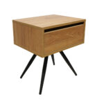 Κομοδίνο Komo-Nord Mε Επιφάνεια Σε Ανοιχτή Απόχρωση και Μαύρη Μεταλλική Βάση