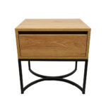 Κομοδίνο Komo-Arco Mε Επιφάνεια Σε Ανοιχτή Απόχρωση Και Μαύρη Μεταλλική Βάση - Image 5