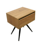 Κομοδίνο Komo-Nord Mε Επιφάνεια Σε Ανοιχτή Απόχρωση και Μαύρη Μεταλλική Βάση - Image 6