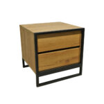 Κομοδίνο Komo-Frame Με Επιφάνεια Σε Φυσική Απόχρωση Και Μαύρη Μεταλλική Βάση