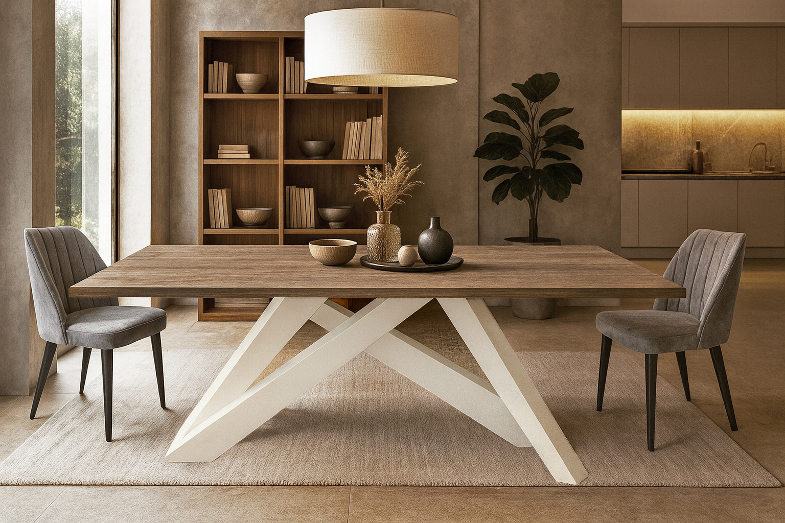 5194 Argo Gray WHITE Σέτ Τραπεζαρίας Tomer Spitimade® Με 6τμχ Καρέκλες Argo - Image 1