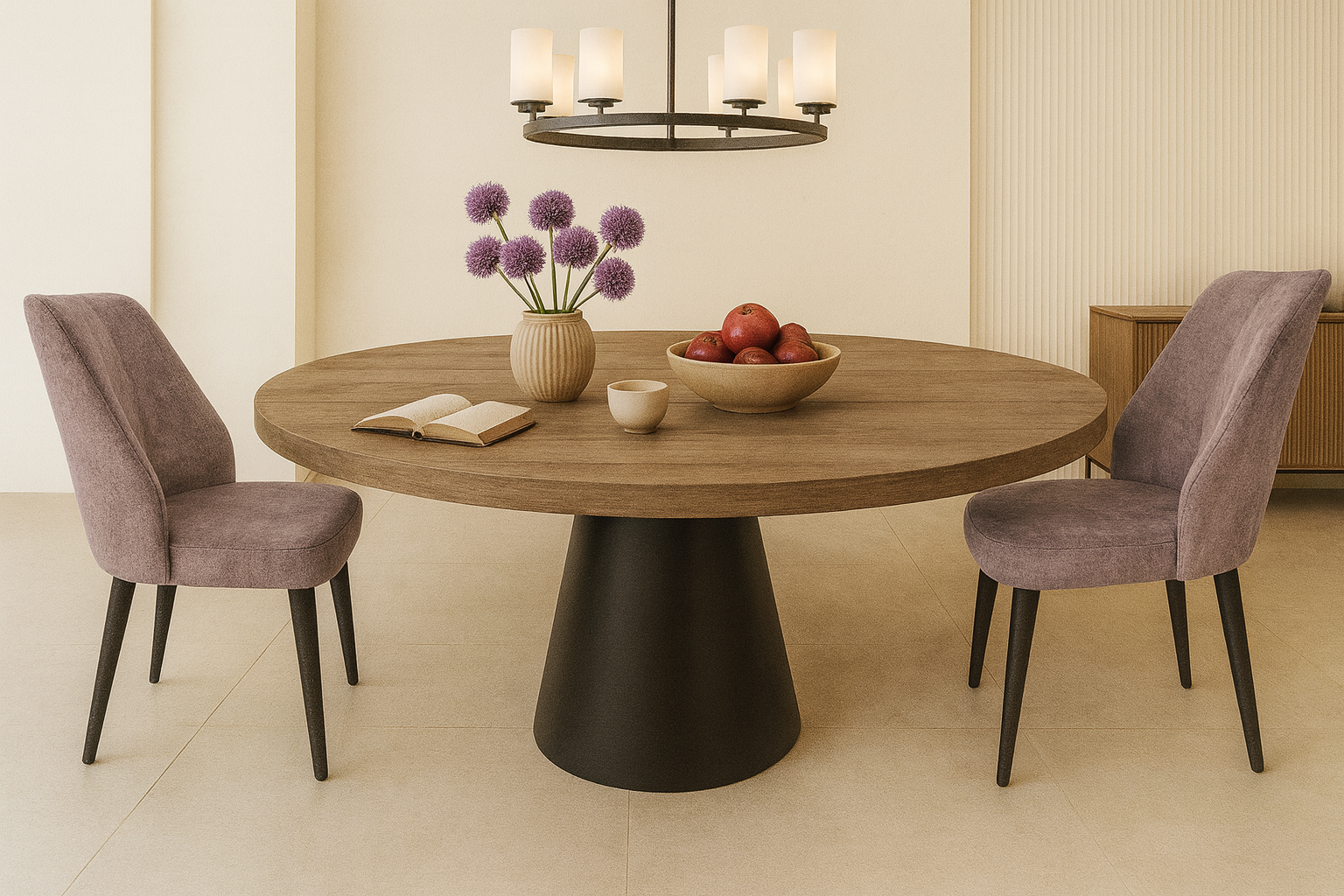 5194 Athena Zetta Roz Σέτ Τραπεζαρίας Cone II Spitimade® Με 6τμχ Καρέκλες Athena - Image 1