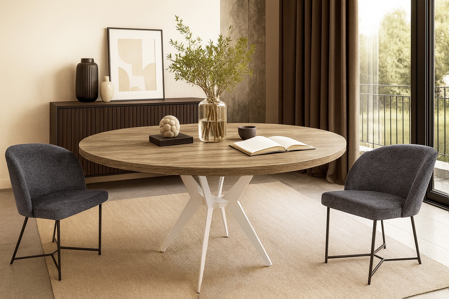 5194 Mars C Zetta WHITE Σέτ Τραπεζαρίας Nona Spitimade® Με 6τμχ Καρέκλες Mars - Image 1