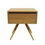 Κομοδίνο Komo-Nord Mε Επιφάνεια Σε Ανοιχτή Απόχρωση Και Χρυσή Μεταλλική Βάση - Image 5