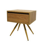 Κομοδίνο Komo-Nord Mε Επιφάνεια Σε Ανοιχτή Απόχρωση Και Χρυσή Μεταλλική Βάση - Image 3