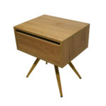 Κομοδίνο Komo-Nord Mε Επιφάνεια Σε Ανοιχτή Απόχρωση Και Χρυσή Μεταλλική Βάση - Image 4