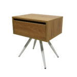 Κομοδίνο Komo-Nord Mε Επιφάνεια Σε Ανοιχτή Απόχρωση Και Λευκή Μεταλλική Βάση - Image 3