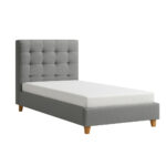 ΚΡΕΒΑΤΙ ΑΦΡΟΔΙΤΗ ΜΕ ΥΦΑΣΜΑ ΣΕ ΓΚΡΙ ΑΠΟΧΡΩΣΗ 90Χ200 - Image 2