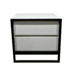 Κομοδίνο Komo-Frame Με Επιφάνεια Σε Όψη Λευκού Μάρμαρου Και Μαύρη Μεταλλική Βάση - Image 4