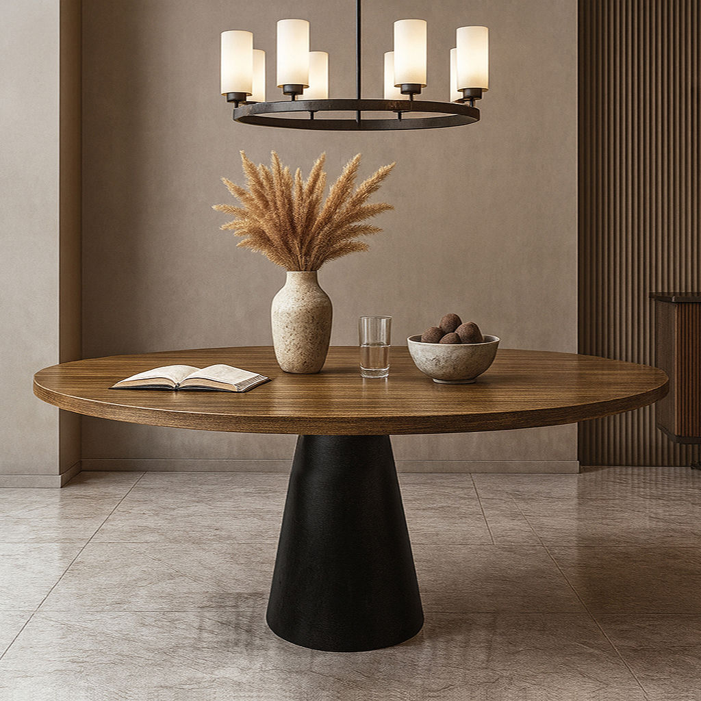 7763 ΤΡΑΠΕΖΑΡΙΑ CONE ΙΙ ΜΕ ΕΠΙΦΑΝΕΙΑ ΣΕ ΣΚΟΥΡΟ ΚΑΦΕ - Image 1