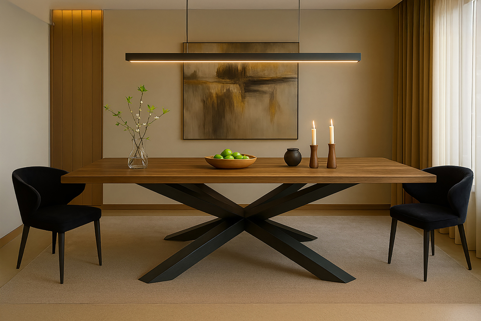 7763 Isabelle black Σέτ Τραπεζαρίας Spider Spitimade® Με 6τμχ Καρέκλες Isabel - Image 1