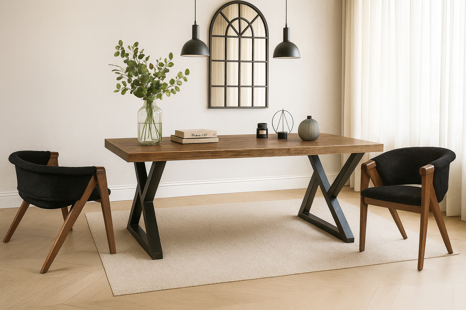 7763 Rich Bristol Σέτ Τραπεζαρίας Inferno Spitimade® Με 6τμχ Καρέκλες Rich - Image 1