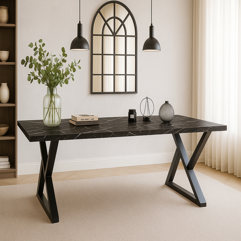 7767 ΤΡΑΠΕΖΑΡΙΑ INFERNO ΜΕ ΕΠΙΦΑΝΕΙΑ ΣΕ ΟΨΗ ΜΑΥΡΟ ΜΑΡΜΑΡΟ - Image 1