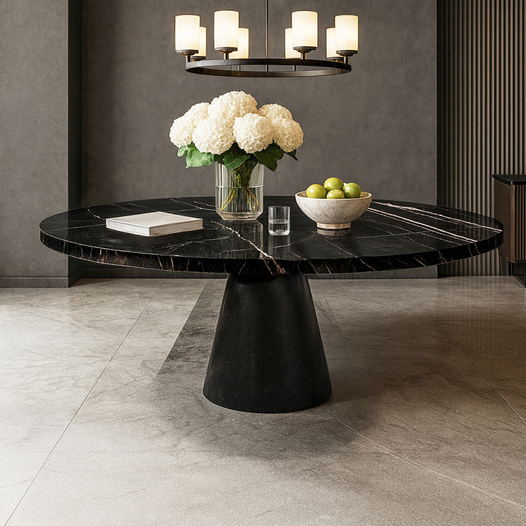 7767 ΤΡΑΠΕΖΑΡΙΑ CONE ΙΙ ΜΕ ΕΠΙΦΑΝΕΙΑ ΣΕ ΜΑΥΡΟ ΜΑΡΜΑΡΟ - Image 1