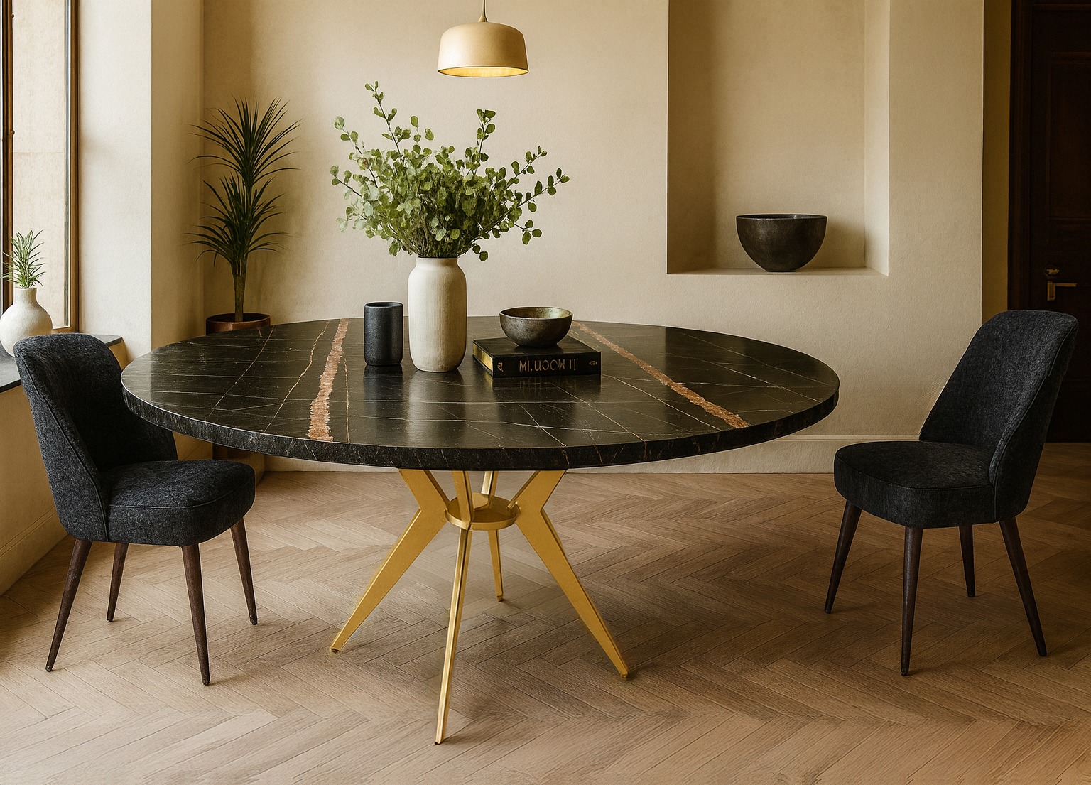 7767 Athena C Bristol GOLD Σέτ Τραπεζαρίας Nona Spitimade® Με 6τμχ Καρέκλες Athena - Image 1