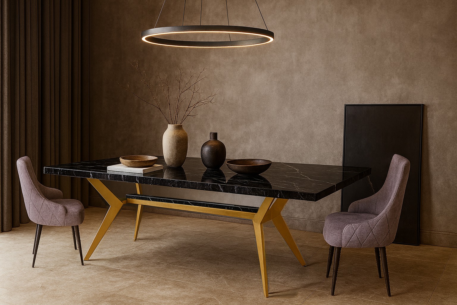 7767 Ignis Zetta GOLD Σέτ Τραπεζαρίας Lama Spitimade® Με 6τμχ Καρέκλες Ignis - Image 1