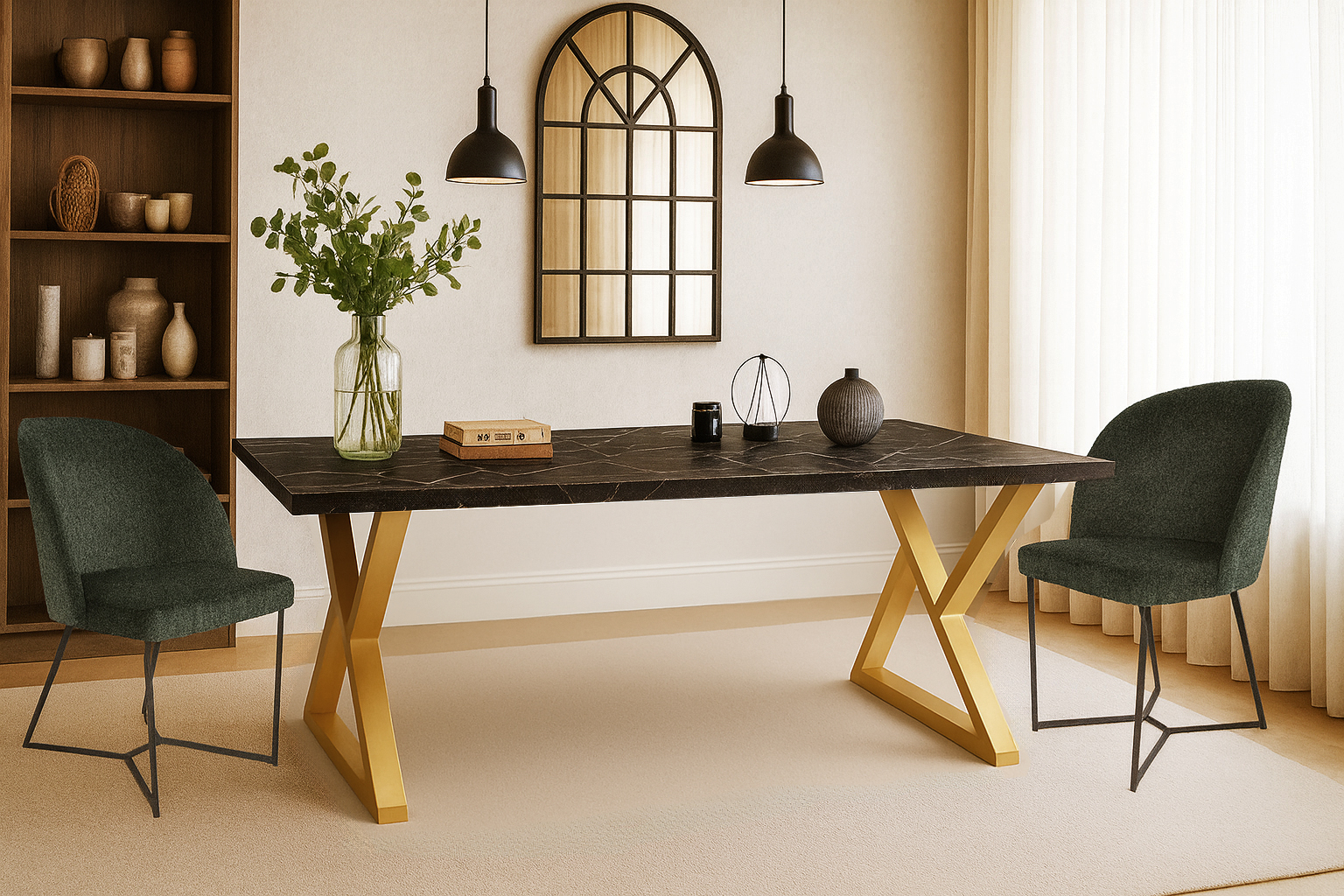 7767 Mars C Roma GOLD Σέτ Τραπεζαρίας Inferno Spitimade® Με 6τμχ Καρέκλες Mars - Image 1