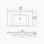 Νιπτήρας Επίπλου Πορσελάνης Cerastyle Arte 65x45cm Λευκό - Image 5