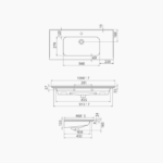 Νιπτήρας Επίπλου Πορσελάνης Cerastyle Blue 100x47cm Λευκό - Image 4