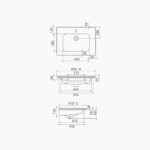 Νιπτήρας Επίπλου Πορσελάνης Cerastyle Blue 60x47cm Λευκό - Image 2