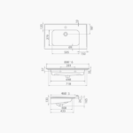 Νιπτήρας Επίπλου Πορσελάνης Cerastyle Blue 80x47cm Λευκό - Image 4